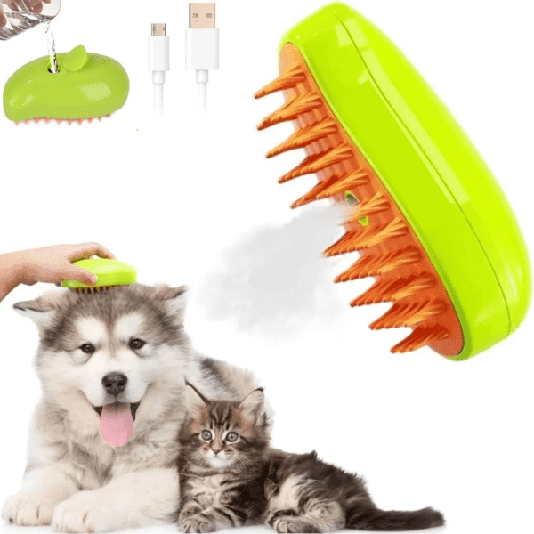 Cepillo 3 en 1 de Vapor para Mascotas