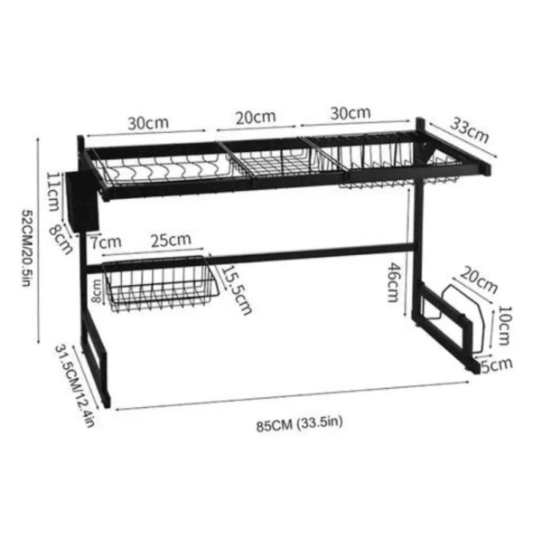 Escurridor y Organizador de Platos de Acero Inoxidable - Image 2
